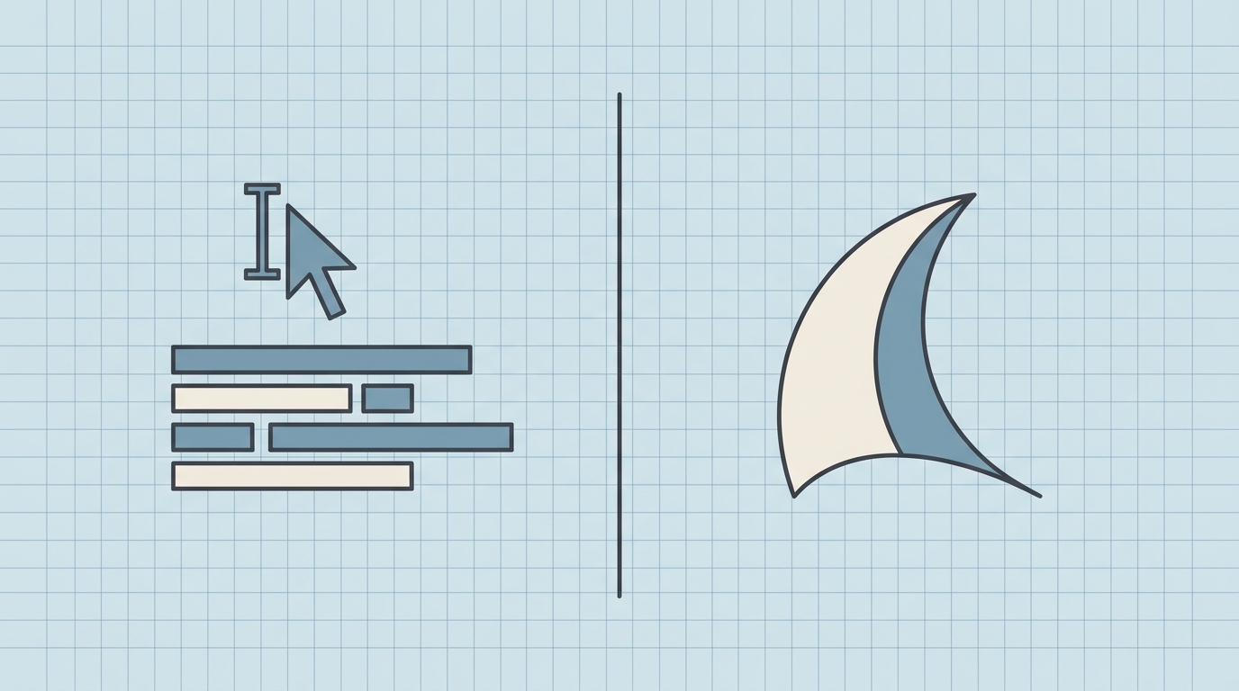 Editorial illustration comparing Cursor and Windsurf AI coding editors