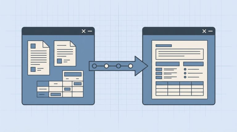 Two app windows connected by an arrow showing data migration workflow from Notion to AFFiNE