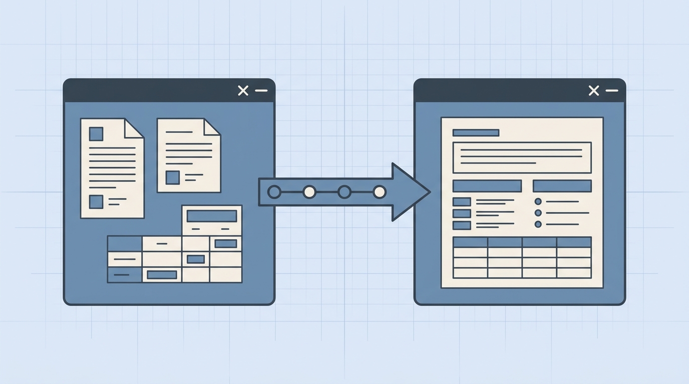 Two app windows connected by an arrow showing data migration workflow from Notion to AFFiNE